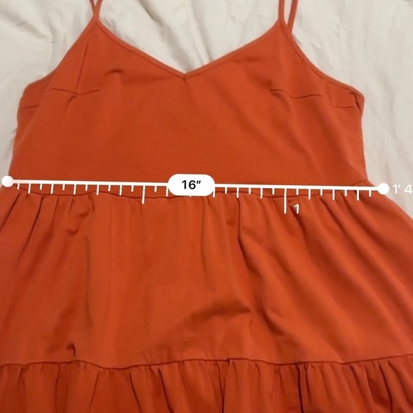 ZJCT ORANGE OMBRÉ MINI DRESS WITH POCKETS COTTON BLEND. SIZE M - Picture 12 of 12